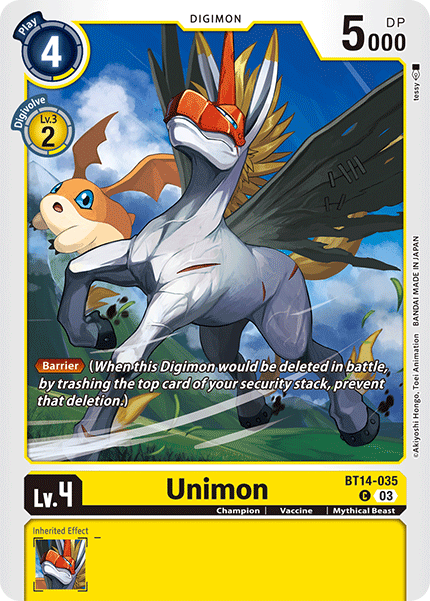 (035) Digimon TCG Blast Ace Single: Unimon (BT14-035)  Common