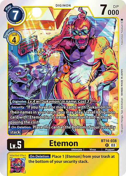 (038) Digimon TCG Blast Ace Single: Etemon (BT14-038)  Rare