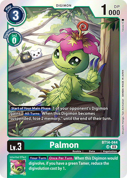 (044) Digimon TCG Blast Ace Single: Palmon (BT14-044) (V.1)  Super Rare
