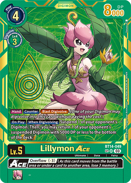 (BT14-049) Digimon TCG Exceed Apocalypse Single: Lillymon Ace (BT14-049)  Special