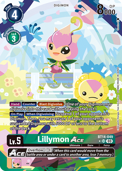 (049) Digimon TCG Blast Ace Single: Lillymon Ace (BT14-049) (V.3)  Alternative Art