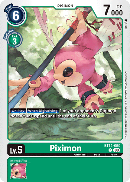 (050) Digimon TCG Blast Ace Single: Piximon (BT14-050)  Common