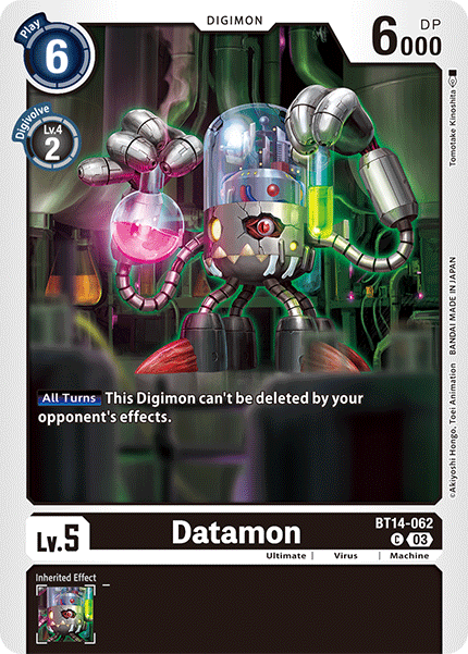 (062) Digimon TCG Blast Ace Single: Datamon (BT14-062)  Common