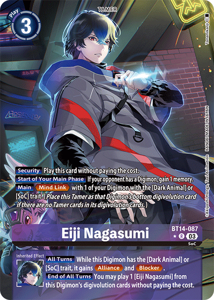 (087) Digimon TCG Blast Ace Single: Eiji Nagasumi (BT14-087) (V.2)  Alternative Art
