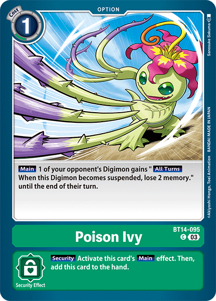 (095) Digimon TCG Blast Ace Single: Poison Ivy (BT14-095)  Common