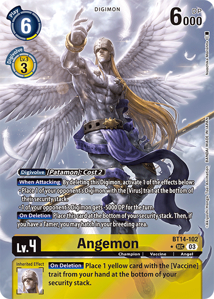 (102) Digimon TCG Blast Ace Single: Angemon (BT14-102) (V.2)  Alternative Art