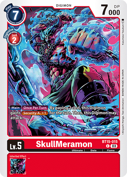 (015) Digimon TCG Exceed Apocalypse Single: SkullMeramon (BT15-015)  Common