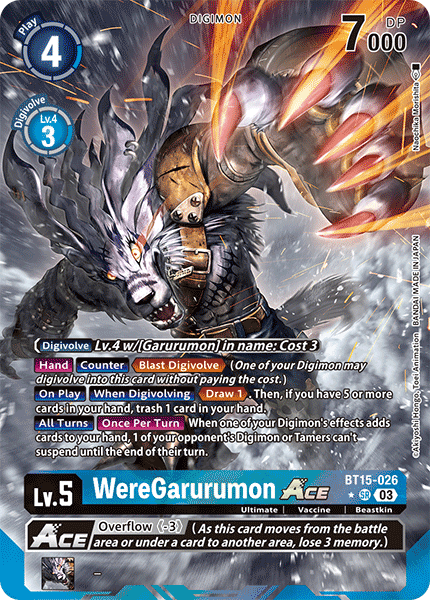 (026) Digimon TCG Exceed Apocalypse Single: WereGarurumon Ace (BT15-026) (V.2)  Alternative Art