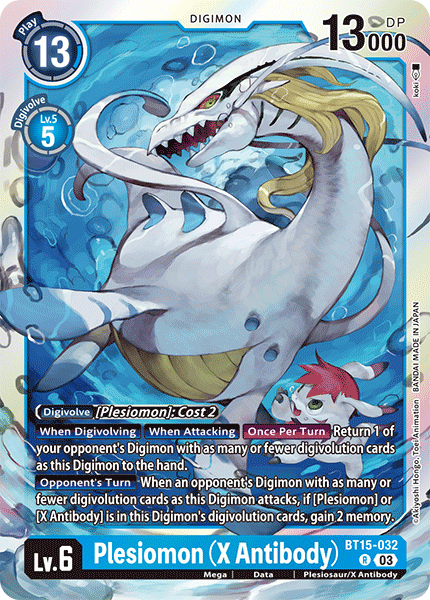 (032) Digimon TCG Exceed Apocalypse Single: Plesiomon (X Antibody) (BT15-032)  Rare