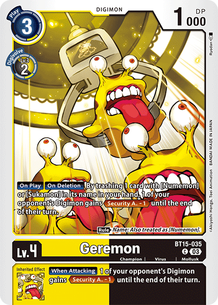 (035) Digimon TCG Exceed Apocalypse Single: Geremon (BT15-035)  Common