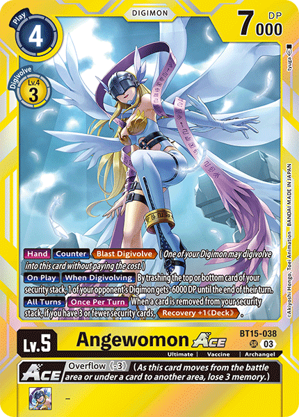 (038) Digimon TCG Exceed Apocalypse Single: Angewomon Ace (BT15-038)  Super Rare