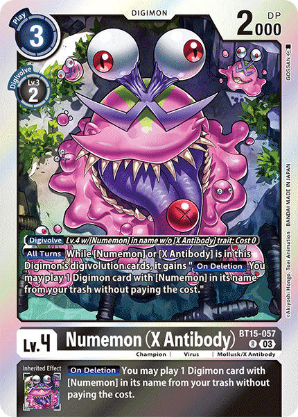 (057) Digimon TCG Exceed Apocalypse Single: Numemon (X Antibody) (BT15-057)  Rare