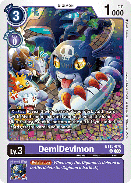 (070) Digimon TCG Exceed Apocalypse Single: DemiDevimon (BT15-070)  Common
