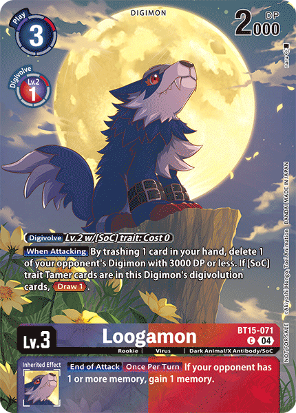 (BT15-071) Digimon TCG Digimon Liberator Single: Loogamon (BT15-071)  Alternative Art