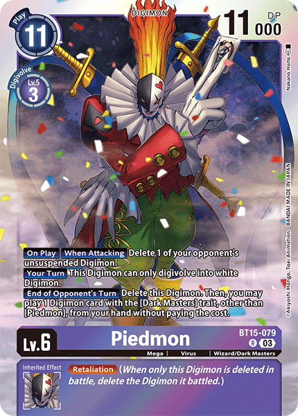 (079) Digimon TCG Exceed Apocalypse Single: Piedmon (BT15-079)  Rare
