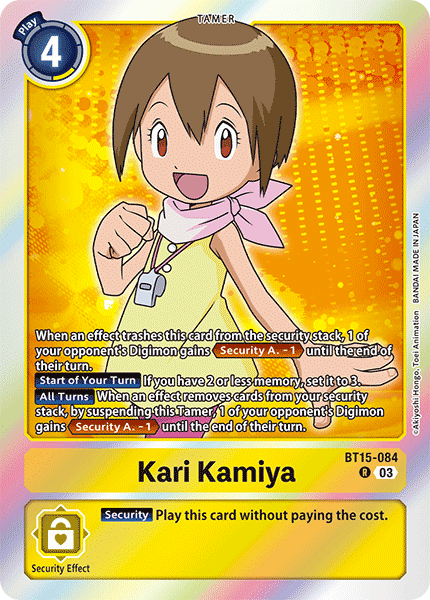 (084) Digimon TCG Exceed Apocalypse Single: Kari Kamiya (BT15-084) (V.1)  Rare
