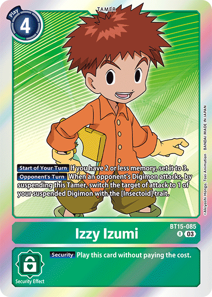 (085) Digimon TCG Exceed Apocalypse Single: Izzy Izumi (BT15-085) (V.1)  Rare