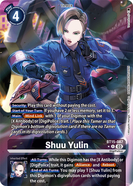 (087) Digimon TCG Exceed Apocalypse Single: Shuu Yulin (BT15-087) (V.2)  Alternative Art