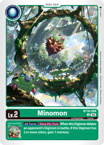 (004) Digimon TCG Beginning Observer Single: Minomon (BT16-004)  Uncommon