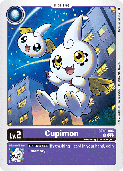 (006) Digimon TCG Beginning Observer Single: Cupimon (BT16-006)  Uncommon