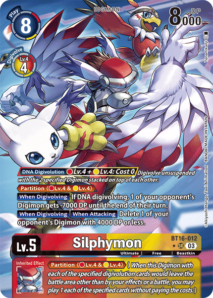 (012) Digimon TCG Beginning Observer Single: Silphymon (BT16-012) (V.2)  Alternative Art