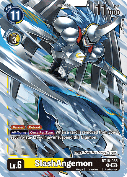 (035) Digimon TCG Beginning Observer Single: SlashAngemon (BT16-035)  Uncommon