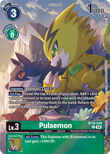 (BT16-039) Digimon TCG Digimon Liberator Single: Pulsemon (BT16-039)  Alternative Art