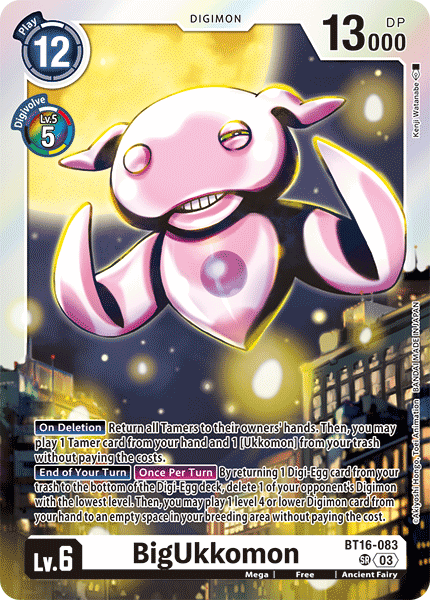 (083) Digimon TCG Beginning Observer Single: BigUkkomon (BT16-083) (V.1)  Super Rare