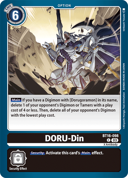 (098) Digimon TCG Beginning Observer Single: DORU-Din (BT16-098)  Common