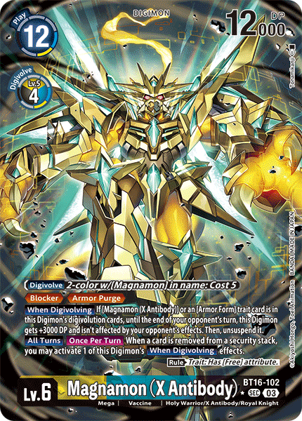 (102) Digimon TCG Beginning Observer Single: Magnamon (X Antibody) (BT16-102) (V.2)  Alternative Art