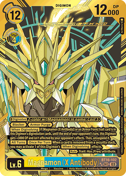 (102) Digimon TCG Beginning Observer Single: Magnamon (X Antibody) (BT16-102) (V.3)  Alternative Art
