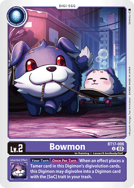 (006) Digimon TCG Secret Crisis Single: Bowmon (BT17-006)  Uncommon