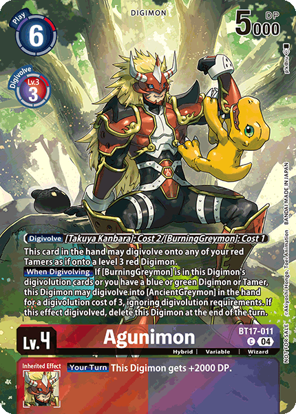 (BT17-011) Digimon TCG Chain of Liberation Single: Agunimon (BT17-011)  Alternative Art