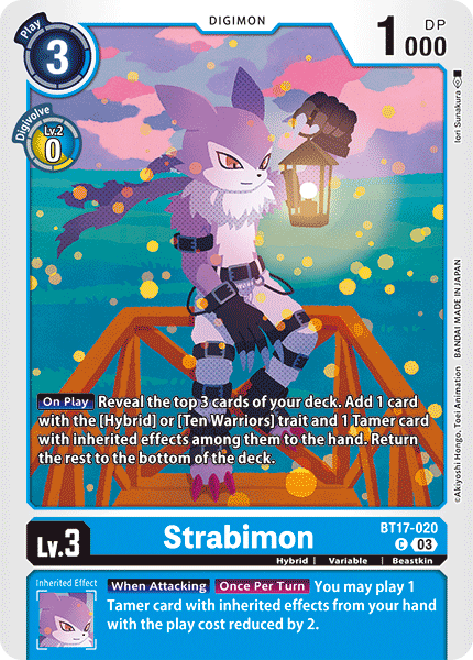 (020) Digimon TCG Secret Crisis Single: Strabimon (BT17-020)  Common