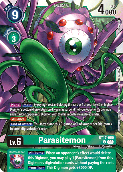 (050) Digimon TCG Secret Crisis Single: Parasitemon (BT17-050)  Rare