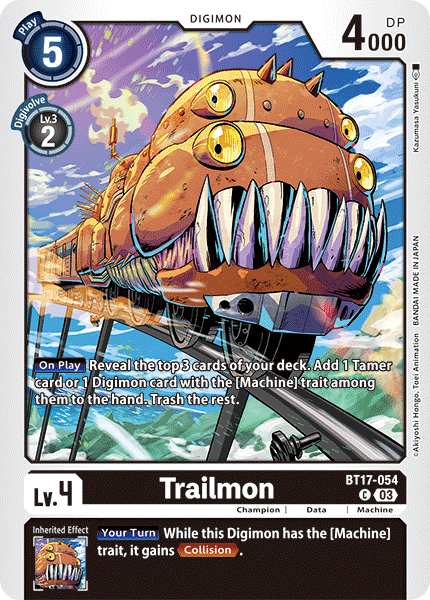 (054) Digimon TCG Secret Crisis Single: Trailmon (BT17-054)  Common