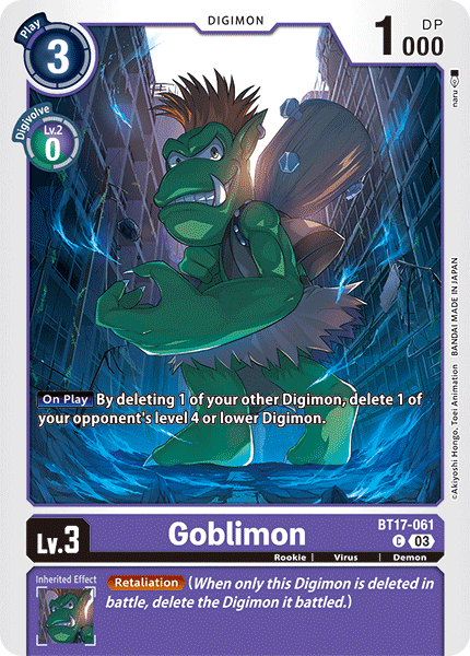 (061) Digimon TCG Secret Crisis Single: Goblimon (BT17-061)  Common