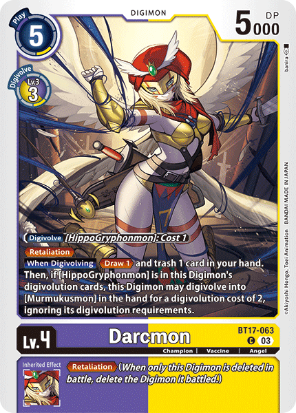 (063) Digimon TCG Secret Crisis Single: Darcmon (BT17-063)  Common