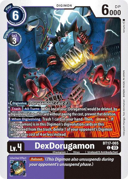 (065) Digimon TCG Secret Crisis Single: DexDorugamon (BT17-065)  Common