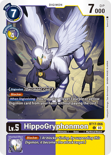 (066) Digimon TCG Secret Crisis Single: HippoGryphonmon (BT17-066)  Common