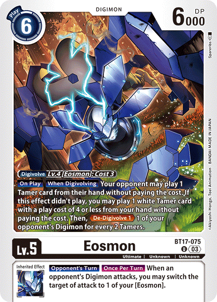 (075) Digimon TCG Secret Crisis Single: Eosmon (BT17-075)  Uncommon