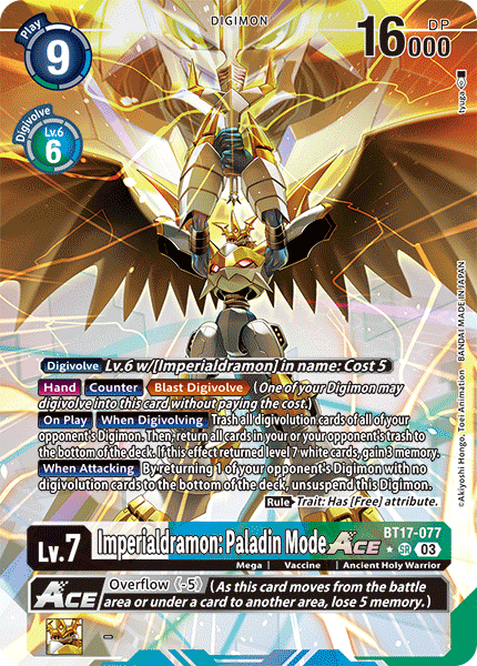 (077) Digimon TCG Secret Crisis Single: Imperialdramon: Paladin Mode Ace (BT17-077) (V.2)  Alternative Art
