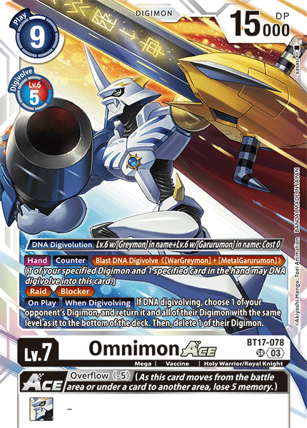 (078) Digimon TCG Secret Crisis Single: Omnimon Ace (BT17-078) (V.1)  Super Rare