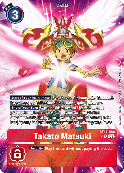 (080) Digimon TCG Secret Crisis Single: Takato Matsuki (BT17-080) (V.2)  Alternative Art