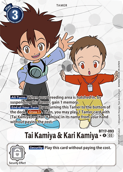 (093) Digimon TCG Secret Crisis Single: Tai Kamiya & Kari Kamiya (BT17-093) (V.2)  Alternative Art