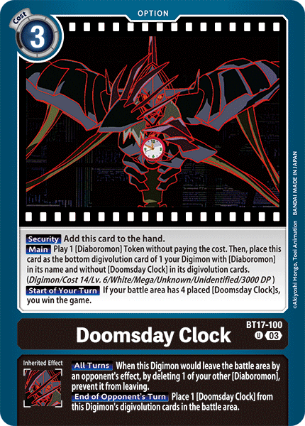 (100) Digimon TCG Secret Crisis Single: Doomsday Clock (BT17-100)  Uncommon