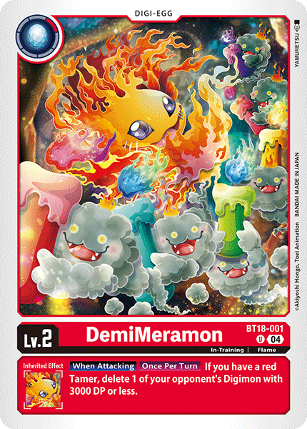 (001) Digimon TCG Special Booster Ver 2.0 Single: DemiMeramon (BT18-001)  Uncommon