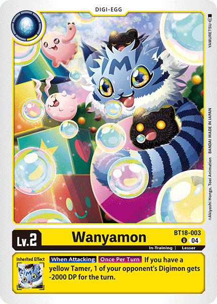 (003) Digimon TCG Special Booster Ver 2.0 Single: Wanyamon (BT18-003)  Uncommon