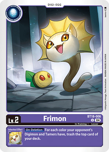 (006) Digimon TCG Special Booster Ver 2.0 Single: Frimon (BT18-006)  Uncommon
