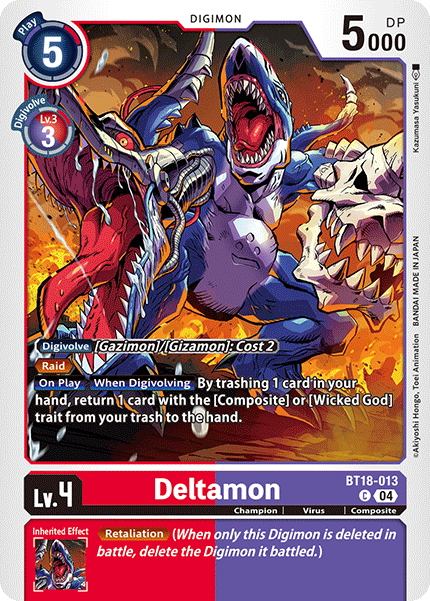 (013) Digimon TCG Special Booster Ver 2.0 Single: Deltamon (BT18-013)  Common